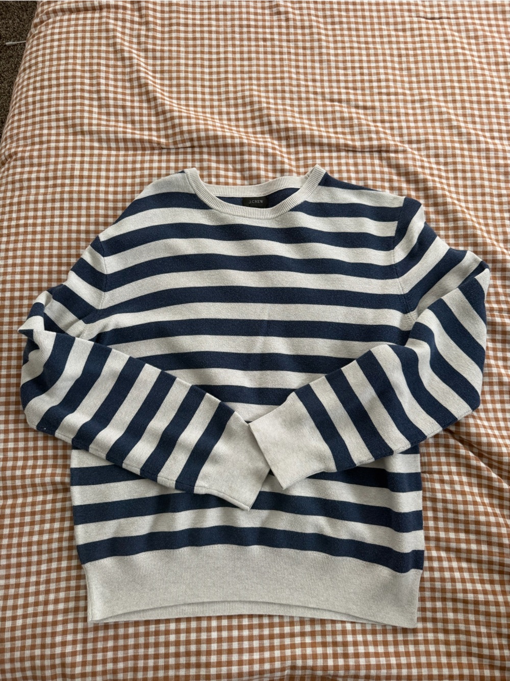 J. Crew Navy and White Striped Knit Top - Picture 1 of 2